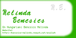 melinda bencsics business card